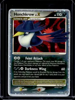 2007 Pokemon Diamond & Pearl Secret Wonders Honchkrow LV.X Holo #132/132 - Image 1