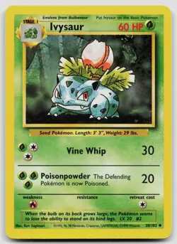 IVYSAUR 30/102 UNCOMMON BASE SET UNLIMITED POKEMON LP - Image 1