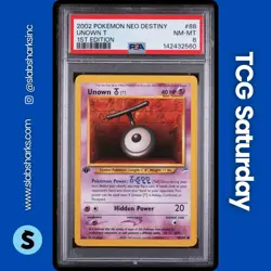 2002 POKEMON NEO DESTINY 1ST EDITION #88/105 UNOWN [T] PSA 8 - Image 1