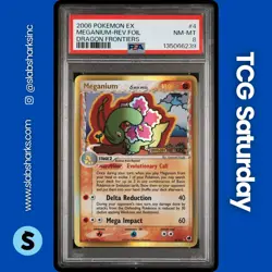 2006 POKEMON EX DRAGON FRONTIERS #4/101 MEGANIUM DELTA SP. REVERSE STAMPED PSA 8 - Image 1