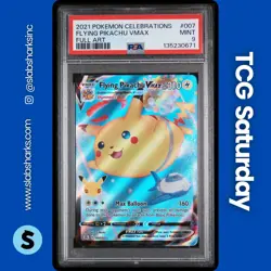 2021 POKEMON SWORD & SHIELD CELEBRATIONS #007/025 FLYING PIKACHU VMAX FA PSA 9 - Image 1