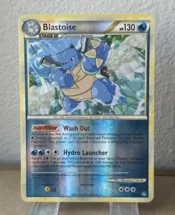 Pokemon Unleashed Blastoise HS 13/95 Reverse Holo Rare Card 2010 LP++ - Image 1