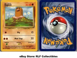 1999 Pokemon, Base Set, #47/102 Diglett, Fight Symbol Error Card, Common - Image 1