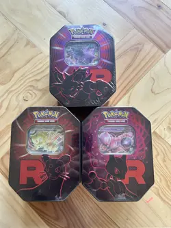 Pokemon TCG Team Rocket Tins Full Set of 3 - New & Sealed - Image 1