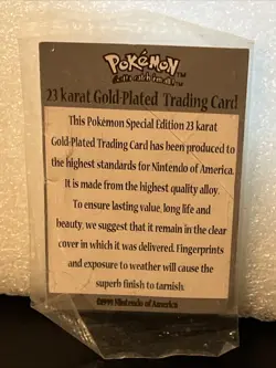 Vintage POLIWHIRL BK Pokemon 23k Gold Plated Card & Certificate of Authenticity - Image 5