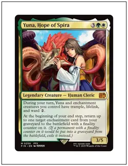 Yuna, Hope of Spira, Final Fantasy, Magic the Gathering MTG NM - Image 1