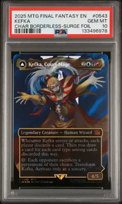 Magic the Gathering: Kefka, Court Mage #0543 (Borderless) (Surge Foil) | PSA10 - Image 1