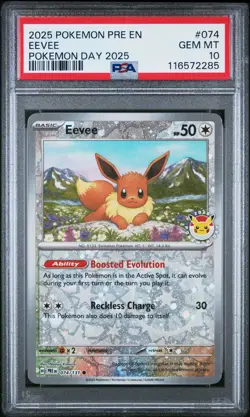 Eevee 074 Pokemon Day 2025 Stamped PSA 10 - Image 1