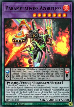 x3 Parametalfoes Azortless - BLVO-EN039 - Super Rare - 1st Edition Yu-Gi-Oh! M/N - Image 1