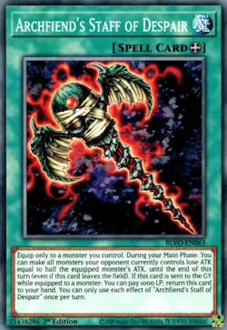 x3 Archfiend's Staff of Despair - BLVO-EN063 - Common - 1st Edition Yu-Gi-Oh! M/ - Image 1
