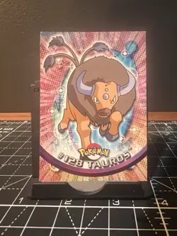 Tauros #128 - Pokemon Topps Series 3 - Blue Logo - NM - Image 1