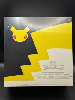 Pokemon Center TCG Celebrations ETB Elite Trainer Factory Sealed Box DENT TEAR - Image 1