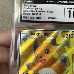 Pokemon TCG Raichu GX SM90 Black Star Promo 2017 Full Art Holo Card CGC 10 - Image 3