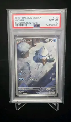 Snover 140/132 Me01 Mega Evolution ILLUSTRATION RARE PSA 10 GEM MINT POKEMON TCG - Image 1