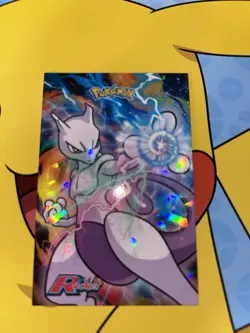 Pokemon Mewtwo #4 Cracked Ice Holo Team Rocket Card Database Peru - Image 1