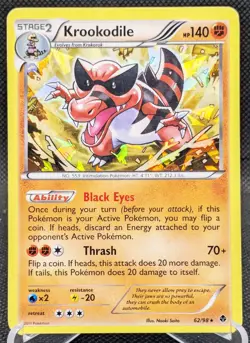 Krookodile Pokemon Emerging Powers 062/098 Cracked Ice Holo Rare LP - Image 1