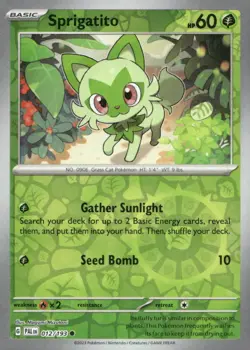 Sprigatito 012/193 Common Paldea Evolved Pokemon Reverse Holo Near Mint - Image 1