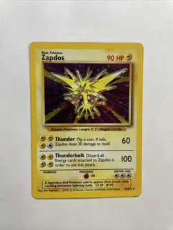 *Holo Bleed*1999 Base Set Zapdos Holo 16/102 Rare WOTC Pokemon Card TCG Original - Image 2
