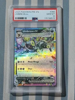 2025 Pokemon Umbreon EX #060 PSA 10 GEM MT Trading Card - Image 1
