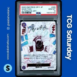 2025 ONE PIECE JP A FIST OF DIVINE SPEED #OP11-080 GEAR TWO ALTERNATE ART PSA 10 - Image 1