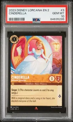 2023 Disney Lorcana EN 2 Cinderella PSA 10 GEM #3 RARE - Image 1