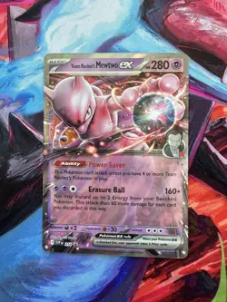 Team Rocket's Mewtwo ex 216 Sv: Pokemon Scarlet & Violet Promo Cards Holo NM - Image 1