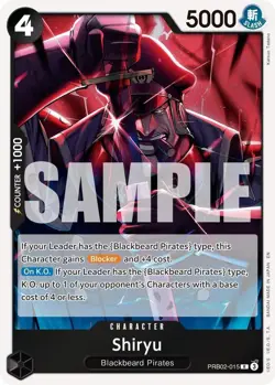 PRB02-015 Shiryu English R One Piece TCG Card Game - Image 2