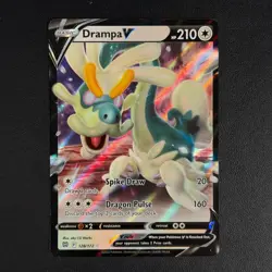 Drampa V 128/172 BRS Brilliant Stars Holo Rare V Pokemon Card NM - Image 1