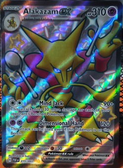 Pokemon TCG Alakazam ex 215/091 SV Paldean Fates Holo Shiny Ultra Rare HP 310 - Image 1