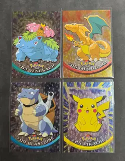 Pokemon TOPPS Series 1 - Complete Flame embossed Silver HOLO set 90/90 - EXC/VG - Image 3