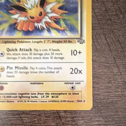 Jolteon 4/64 Jungle Holo Rare Pokemon TCG English Unlimited 70 HP Himeno - Image 3