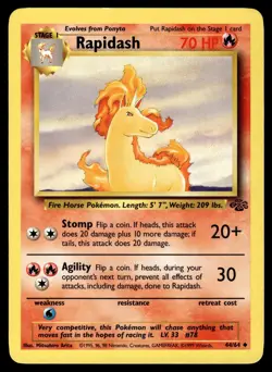 Rapidash 44/64 Uncommon Jungle Pokemon Unlimited Moderately Played - Image 1