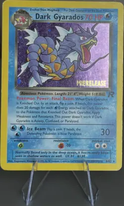 Dark Gyarados - Prerelease Holo - 8/82 Team Rocket. Rare. 70HP English (2000) - Image 1