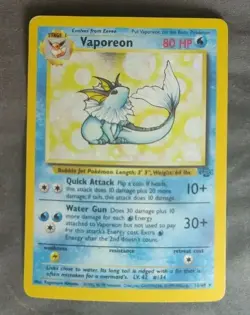 Rare, Holographic Pokemon Jungle Set Vaporeon 12/64 (Unlimited, English) - Image 1