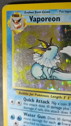 Rare, Holographic Pokemon Jungle Set Vaporeon 12/64 (Unlimited, English) - Image 2