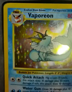 Rare, Holographic Pokemon Jungle Set Vaporeon 12/64 (Unlimited, English) - Image 4