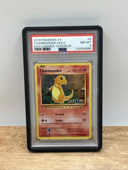 2016 Pokemon XY Evolutions Cosmos-TOYS R US #9 Charmander Holo PSA 8 - Image 1
