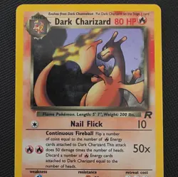 Pokemon Dark Charizard 4/82 Team Rocket Unlimited Holo Rare Stage 2 80HP 2000 - Image 1