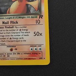 Pokemon Dark Charizard 4/82 Team Rocket Unlimited Holo Rare Stage 2 80HP 2000 - Image 5