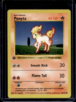 1999 Pokemon 1st Edition Ponyta #60/102 - Image 1
