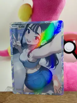 Lida Trainer FA Custom Full Art Pokemon Anime Waifu Card Supporter Pokemon Z-A - Image 1