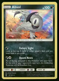 Absol 81/145 Holo Holo Rare Guardians Rising Pokemon Holo Moderately Played - Image 1