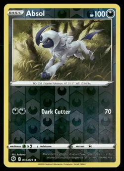 Absol 038/073 Uncommon Champion's Path Pokemon Reverse Holo Near Mint - Image 1
