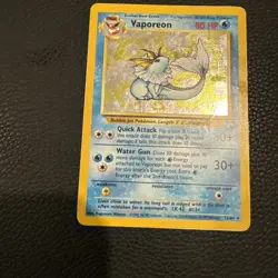 Vaporeon 12/64 Holo Rare Jungle Pokemon Unlimited Holo Damaged - Image 1