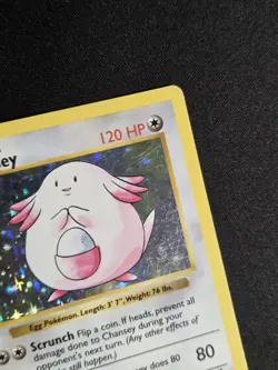 Chansey 3/102 HP+ Base Set Shadowless Holo Rare Vintage WOTC Pokemon Card - Image 3
