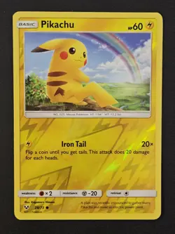Pikachu 28/73 Shining Legends Reverse Holo NM Pokemon TCG - Image 1