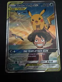Pokemon Nintendo Pikachu & Luffy GX TAG TEAM GX 840 HP SM2.C Foil English 2023 - Image 1
