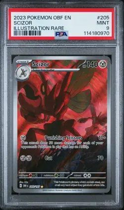 Pokemon 2023 SV Obsidian Flames Scizor #205/197 PSA 9 - Image 1