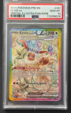 Pokemon Eevee ex #167/131 Sv: Prismatic Evolutions PSA 10 GEM MINT - Image 1