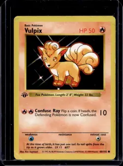 1999 Pokemon 1st Edition Vulpix #68/102 - Image 1